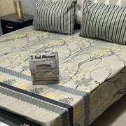 3 Pcs Cotton Sotton Printed Double Bedsheet