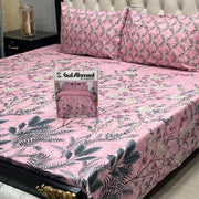3 Pcs Cotton Sotton Printed Double Bedsheet