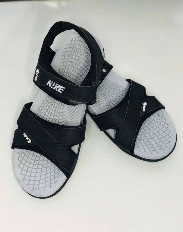 Men's Elastic Fibre Casual Sandals, Black Kitto