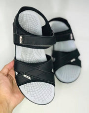 Men's Elastic Fibre Casual Sandals, Black Kitto