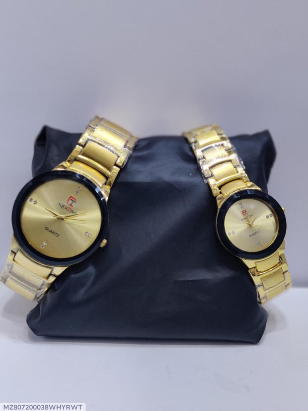 Golden Chain Couple Watch Set