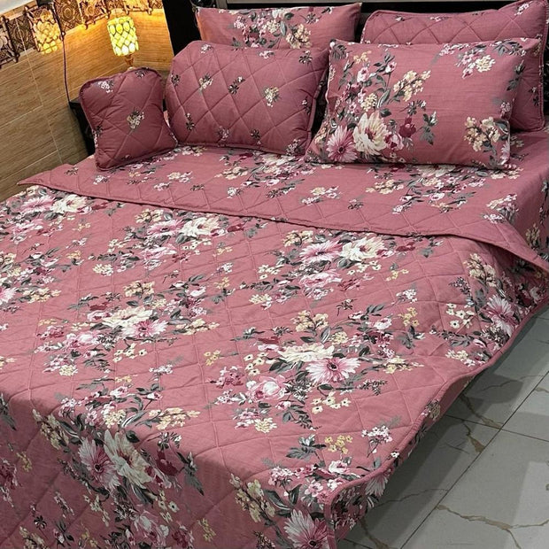 7 Pcs Cotton Salonica Printed Comforter Set